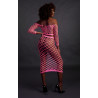 Ouch! Glow Bustier et Robe Filet Épaules dénudées Rose Fluo